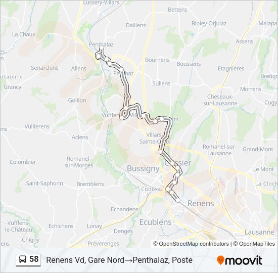 58 Bus Line Map