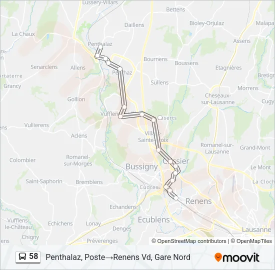 58 Bus Line Map
