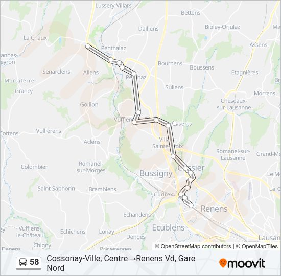 58 Bus Line Map