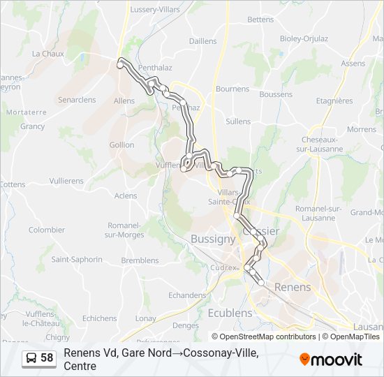 58 Bus Line Map