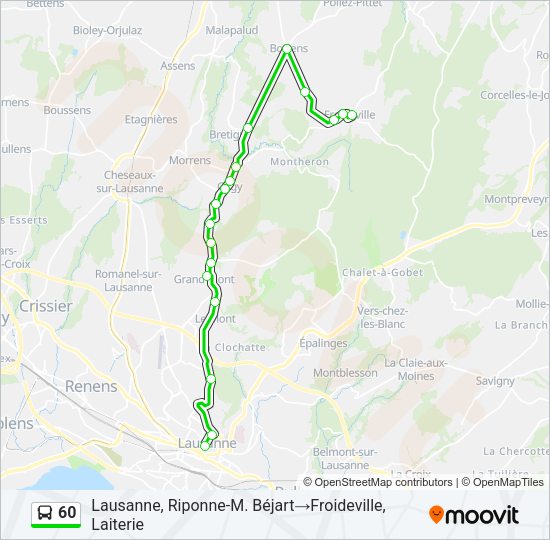 60 Bus Line Map