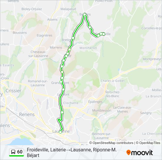 60 Bus Line Map