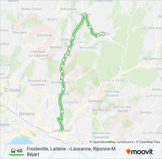 60 Bus Line Map
