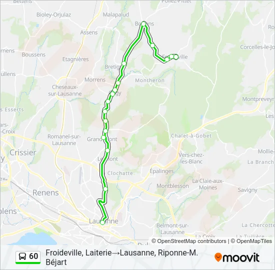 60 Bus Line Map
