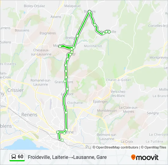 60 Bus Line Map