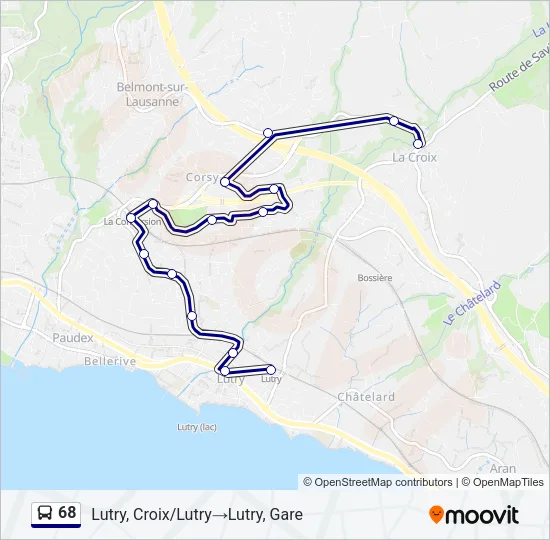 68 Bus Line Map