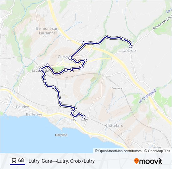 68 Bus Line Map