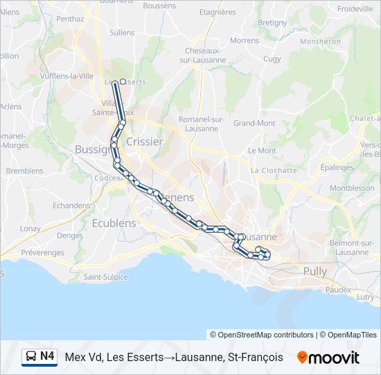 N4 Bus Line Map