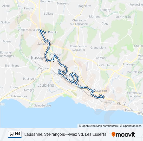 N4 Bus Line Map