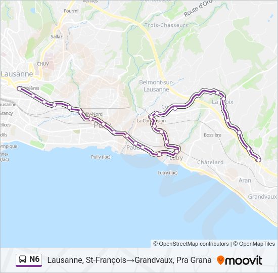 N6 Bus Line Map