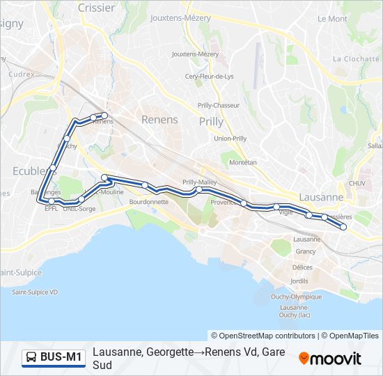BUS-M1 Bus Line Map