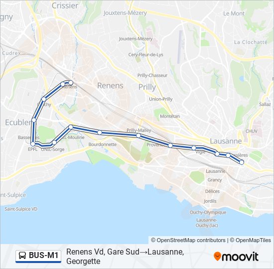 BUS-M1 Bus Line Map