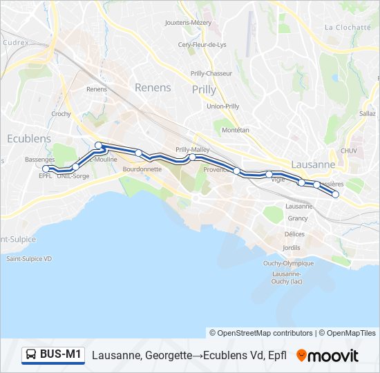 BUS-M1 Bus Line Map