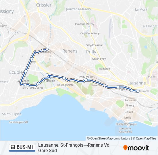 BUS-M1 Bus Line Map