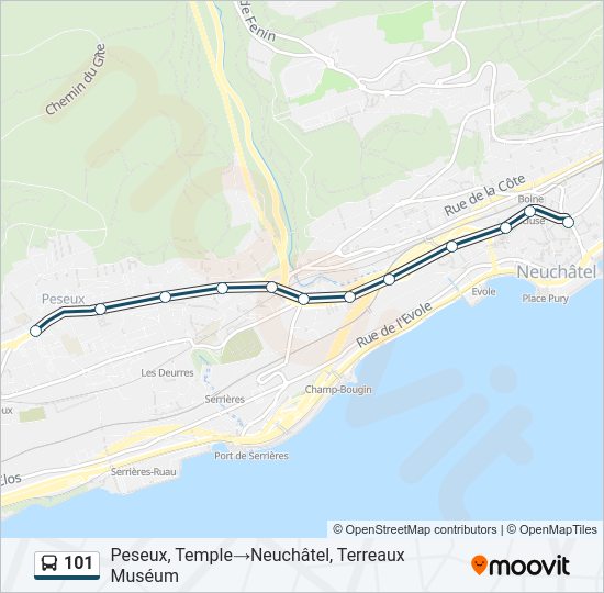 101 Bus Line Map