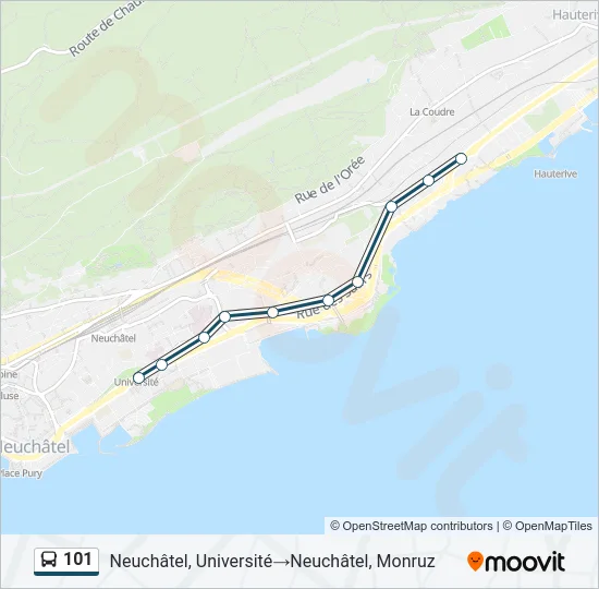 101 Bus Line Map
