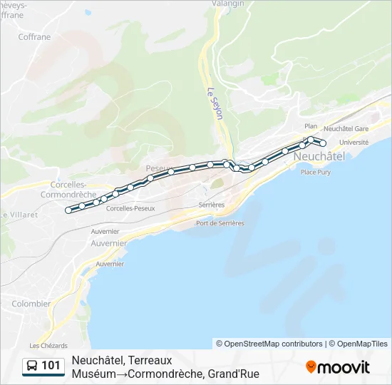 101 Bus Line Map