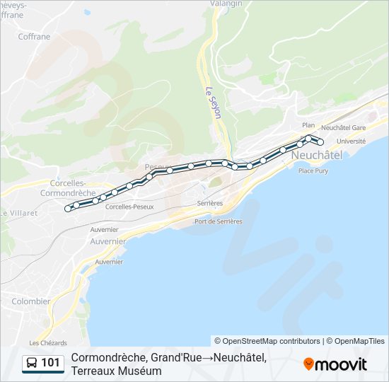 101 Bus Line Map