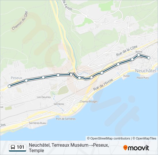101 Bus Line Map