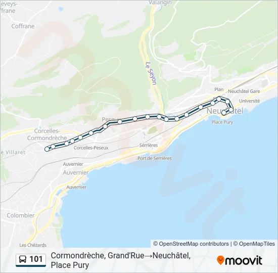 101 Bus Line Map