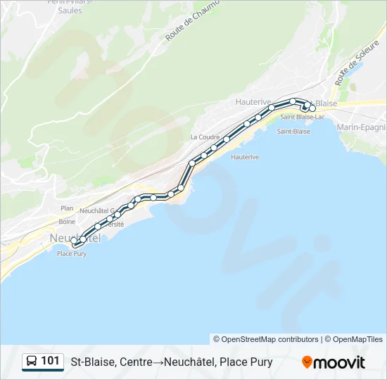 101 Bus Line Map