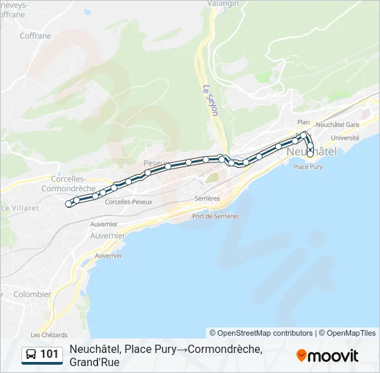 101 Bus Line Map