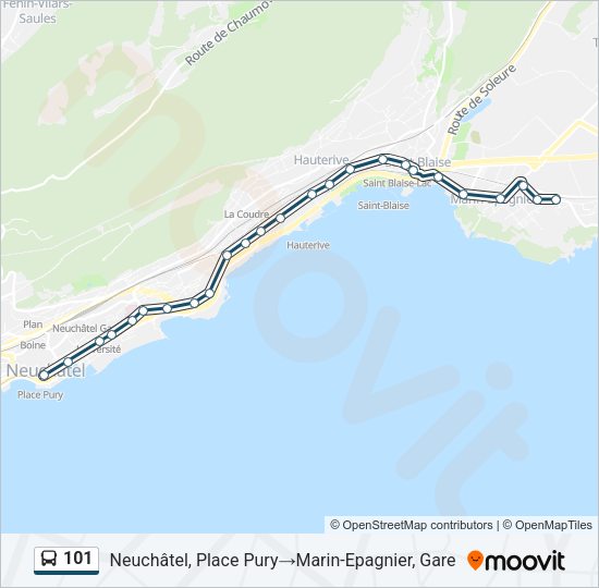 101 Bus Line Map