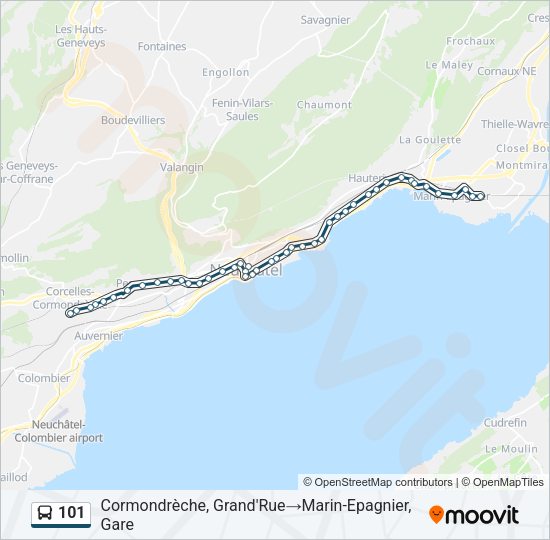 101 Bus Line Map