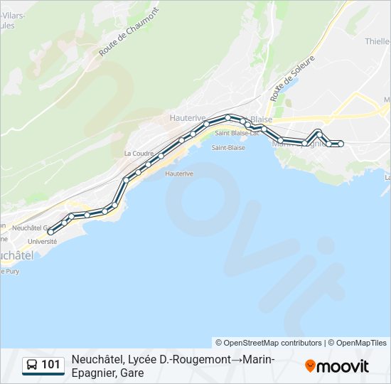 101 Bus Line Map