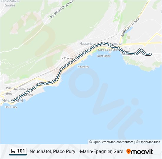 101 Bus Line Map
