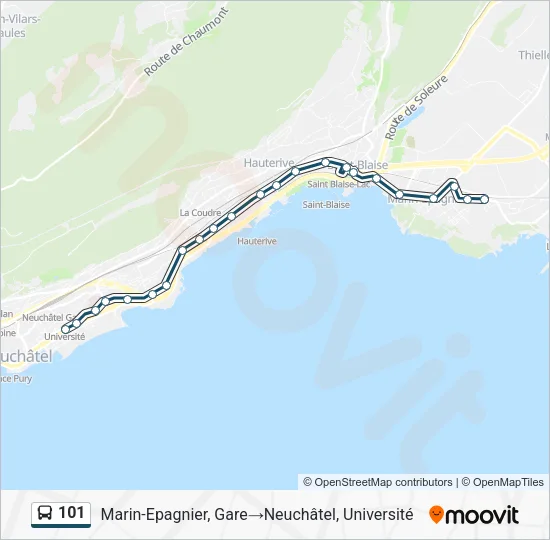101 Bus Line Map