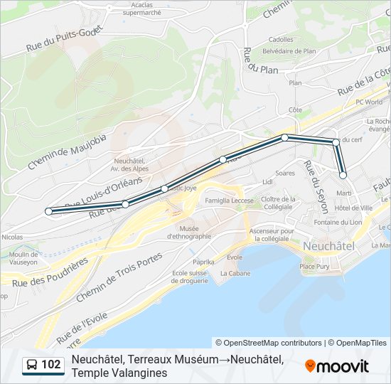 102 Bus Line Map