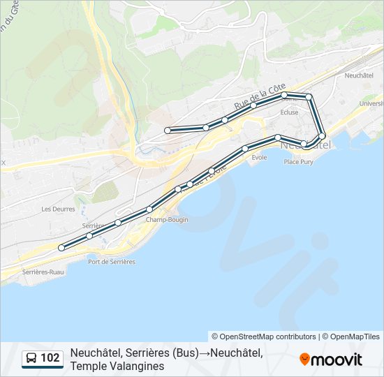 102 Bus Line Map