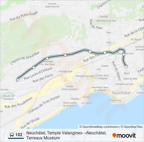 102 Bus Line Map