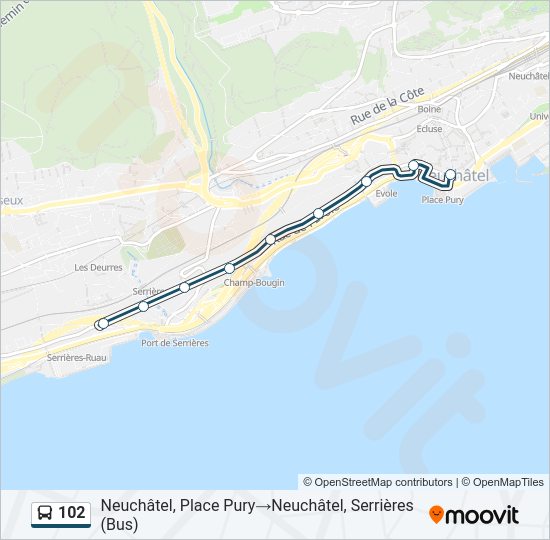 102 Bus Line Map