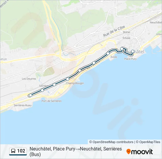 102 Bus Line Map