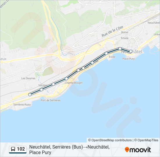 102 Bus Line Map