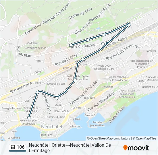 106 Bus Line Map