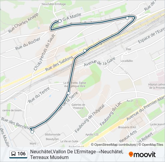 106 Bus Line Map
