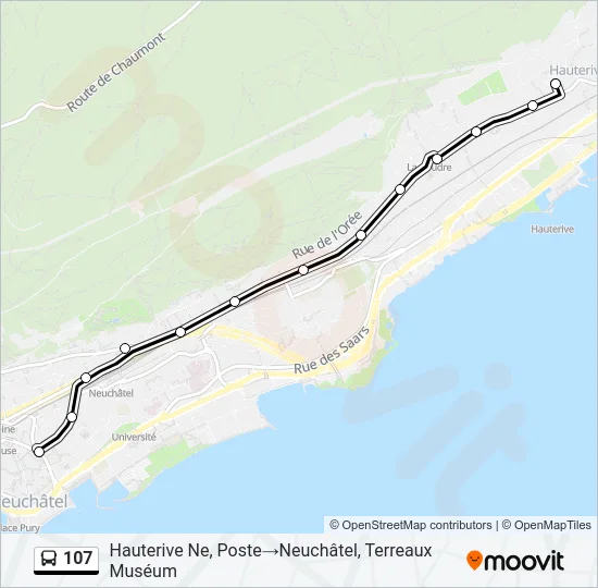 107 Bus Line Map