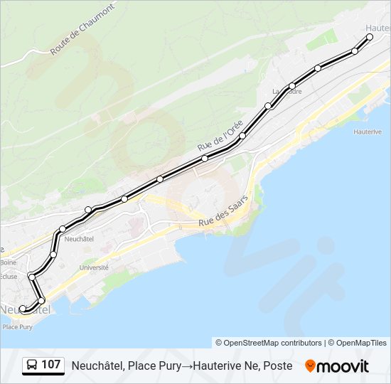 107 Bus Line Map