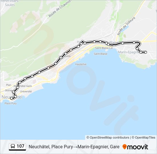 107 Bus Line Map