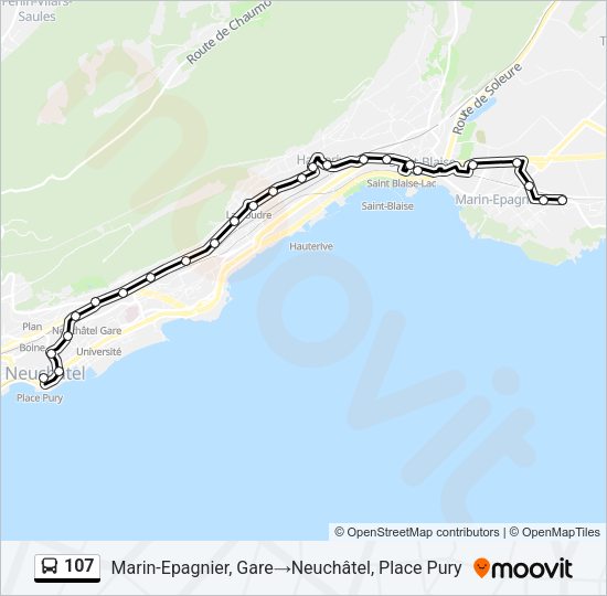107 Bus Line Map