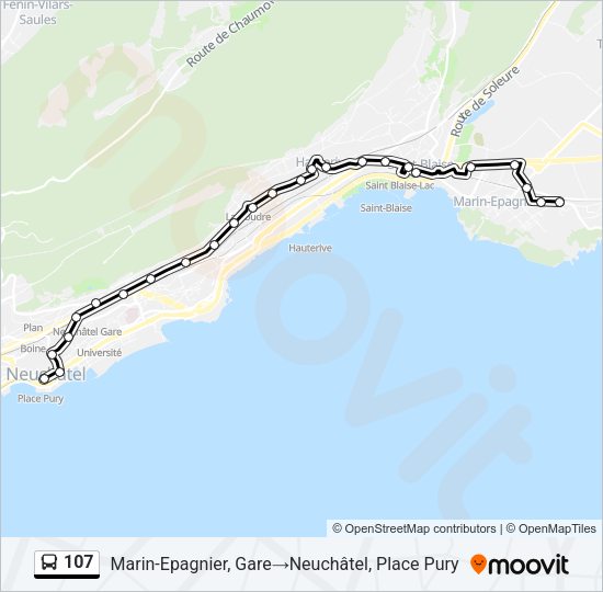 107 Bus Line Map