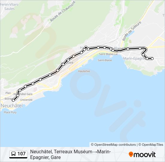 107 Bus Line Map