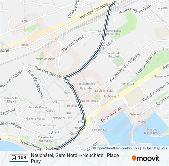 109 Bus Line Map