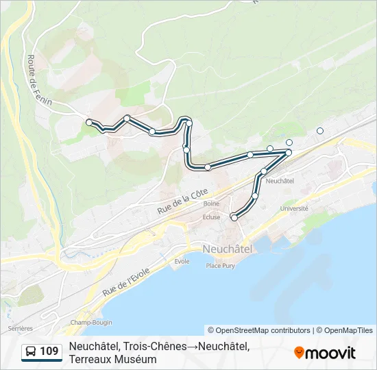 109 Bus Line Map