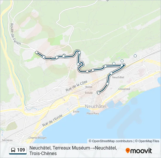 109 Bus Line Map