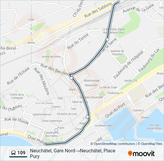109 Bus Line Map