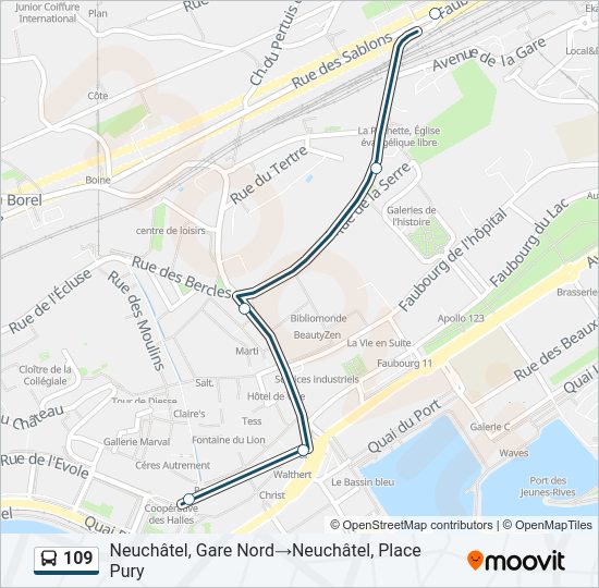 109 Bus Line Map
